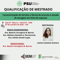 07/10/2025 - QUALIFICAÇÃO - Mestranda: Laines Cassiano Sumera - Orientador : Profa. Dra. Beatriz Cervejeira B. Barros