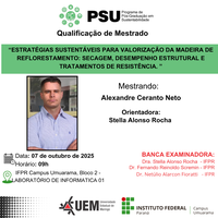 07/10/2025 - QUALIFICAÇÃO - Mestrando :Alexandre Ceranto Neto- Orientadora: Dra. Stella Alonso Rocha