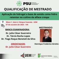 07/10/2025 - QUALIFICAÇÃO - Mestrando: Henrique Frederico Girotto- Orientador: Dr. Julio Cesar Guerreiro