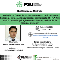 26/09/2025 - QUALIFICAÇÃO - Mestrando: Pedro Vitor Berchiol Iwai - Orientador : Prof. Dr. Otávio Akira Sakai