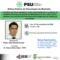 27/11/2025 - DEFESA DE DISSERTAÇÃO - Mestrando: Pedro Vitor Berchiol Iwai - Orientador : Prof. Dr. Otávio Akira Sakai